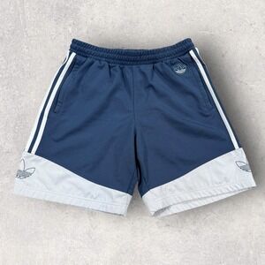 Adidas Bandrix Shorts Men's‎ Medium Blue White 3-Stripe Drawstring